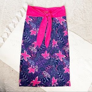 Coolbar Pink Purple Floral Sun Protection SPF 50 Maxi Skirt